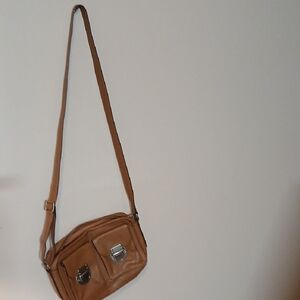 Fossil Tan Leather Crossbody Bag